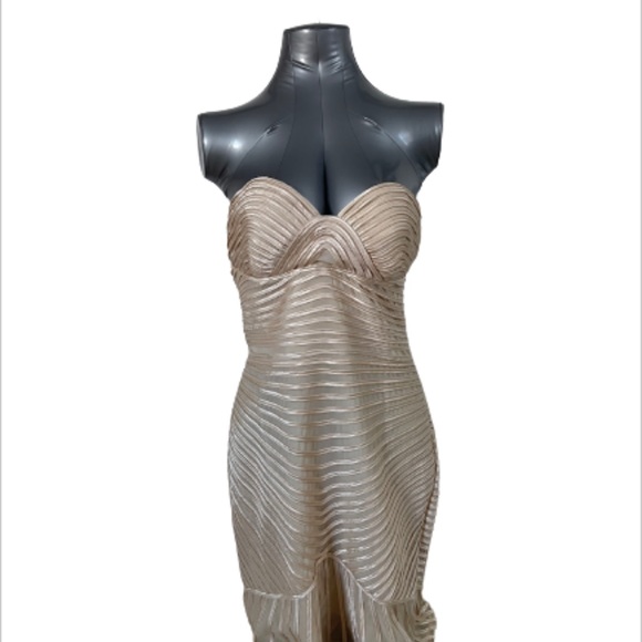bebe Dresses & Skirts - Bebe Beige strapless mini dress